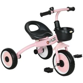 Tricycle for Toddler 2-5 Year Old Girls and Boys, Toddler Bike with Adjustable Seat, Basket, Bell, Pink (Option: Pink)