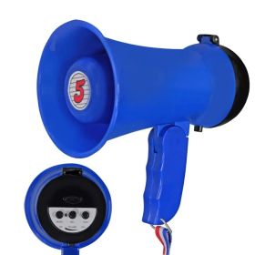 5Core Megaphone 15W Bull Horn Kids PA Speaker w 400 Yards Range Siren Lightweight Loud Mini Megafono (Option: blue)