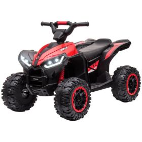 Kids 4 Wheeler Quad with Music, Headlights, High & Low Speed, Kids ATV for 3-5 Years Old Boys & Girl, Red (Option: red)