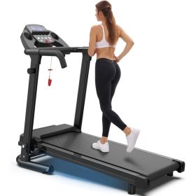 Foldable Treadmills for Home, Portable Treadmill with Handles, 2.5HP Treadmills 300 lb Capacity, APP Control, Fitness Folding Walking Pad with LE (Option: Default Title)