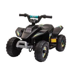 Kids Ride on ATV, 6V Battery Powered Quad Car with Forward, Reverse Switch, for Boys Girls 18-36 Months, Black (Option: Black)