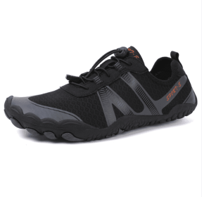 Couples fitness sneakers outdoor beach swimming shoes anti-slip wear-resistant men's and women's running shoes yoga shoes professional upstream s (Color: Black, size: 46)