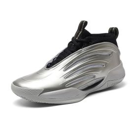 New men's trend fashion sports basketball shoes couple shoes basketball shoes men running sneakers (Color: Black silver, size: 41)