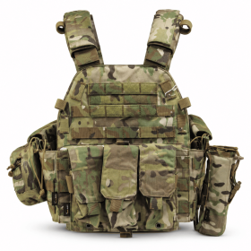 Modular Tactical Vest for Men, Adjustable Outdoor Training Chest Rig with MOLLE Webbing and Multi-Pouch Storage (Color: Woodland)