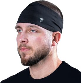 Workout Headbands for Men & Women-Comfortable Sweat Absorbing Band to Keep Hair Back During Running Sports Gym Cycling and Outdoor Activities (size: Black  1-pack)