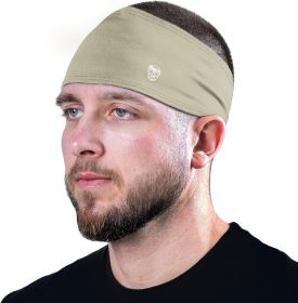 Workout Headbands for Men & Women-Comfortable Sweat Absorbing Band to Keep Hair Back During Running Sports Gym Cycling and Outdoor Activities (size: Tan  1-pack)