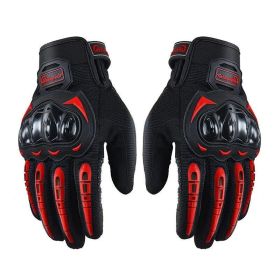 Racing Motorcycle Motorbike Motocross Riding Dirt Bike Full Finger Sports Gloves (Option: Red-M)